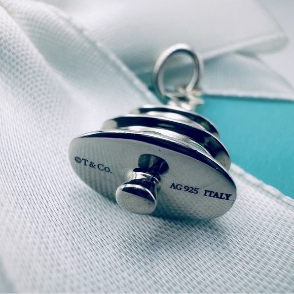 RARE Tiffany & Co. Christmas Tree Charm in Silver and Blue Enamel with Packaging - Picture 4 of 6